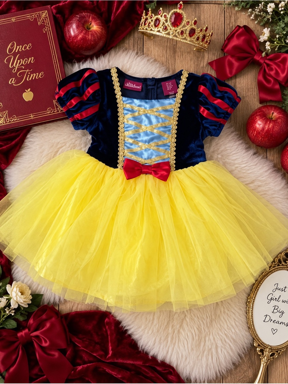 Princess Costume Dress Baby Girls 12M Yellow Tulle Halloween Dress Up